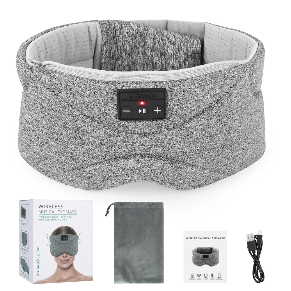 Sleep Headphones Bluetooth Headband, Wireless Music Sleeping Headphones Sleep Mask Earbuds for Side Sleepers Workout Running Insomnia Travel Yoga Cool Tech Gadgets Unique Gift