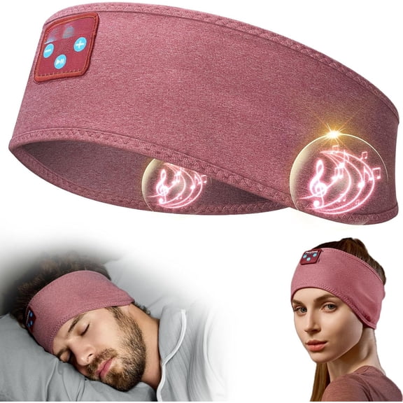 Sleep Headphones , Headband Headphones with -Thin Stereo Speakers for Sleeping,Workout,Jogging,Yoga,, Air Travel, Meditation (Brick-Red)