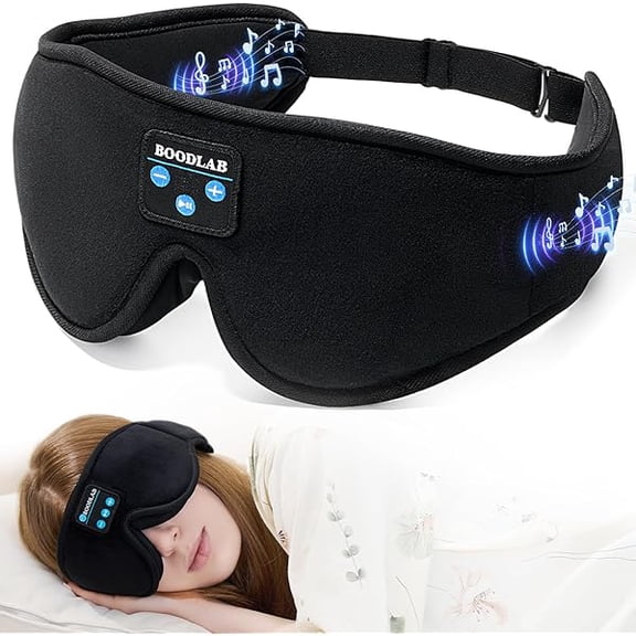 Sleep Headphones, Sleep Mask with Bluetooth Headphones, Bluetooth Eye Mask for Sleeping, Wireless Washable Sleeping Headphones for Meditation Travel, Cool Gadgets Gift for Women Man