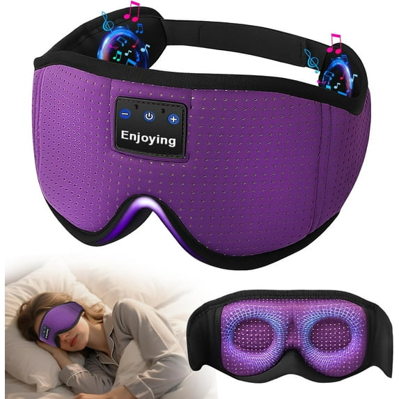 Sleep Headphones, Sleep Mask Bluetooth Wireless Music Eye Mask, Sleeping Mask for Side Sleepers Sleep Mask with 3D Bluetooth Headphones Ultra-Thin Stereo Speakers Perfect for Sleeping