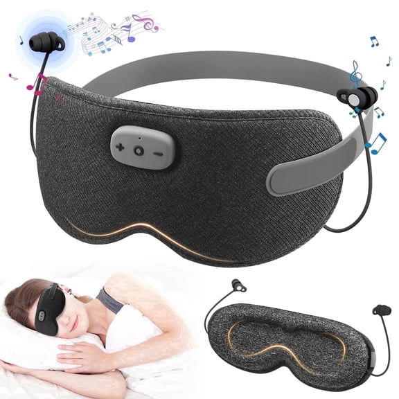 Sleep Headphones, Sleep Mask with Headphones Bluetooth 5.3 with HD Stereo Speakers for Side Sleepers, Zero Eye Pressure, Adjustable 3D Sleep Eye Mask for Airplane/Travel/Meditation/Nap