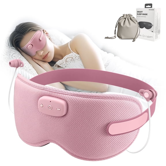 Sleep Headphones, Sleep Mask with Headphones Bluetooth 5.3 with HD Stereo Speakers for Side Sleepers, Zero Eye Pressure, Adjustable 3D Sleep Eye Mask for Airplane/Travel/Meditation/Nap pink