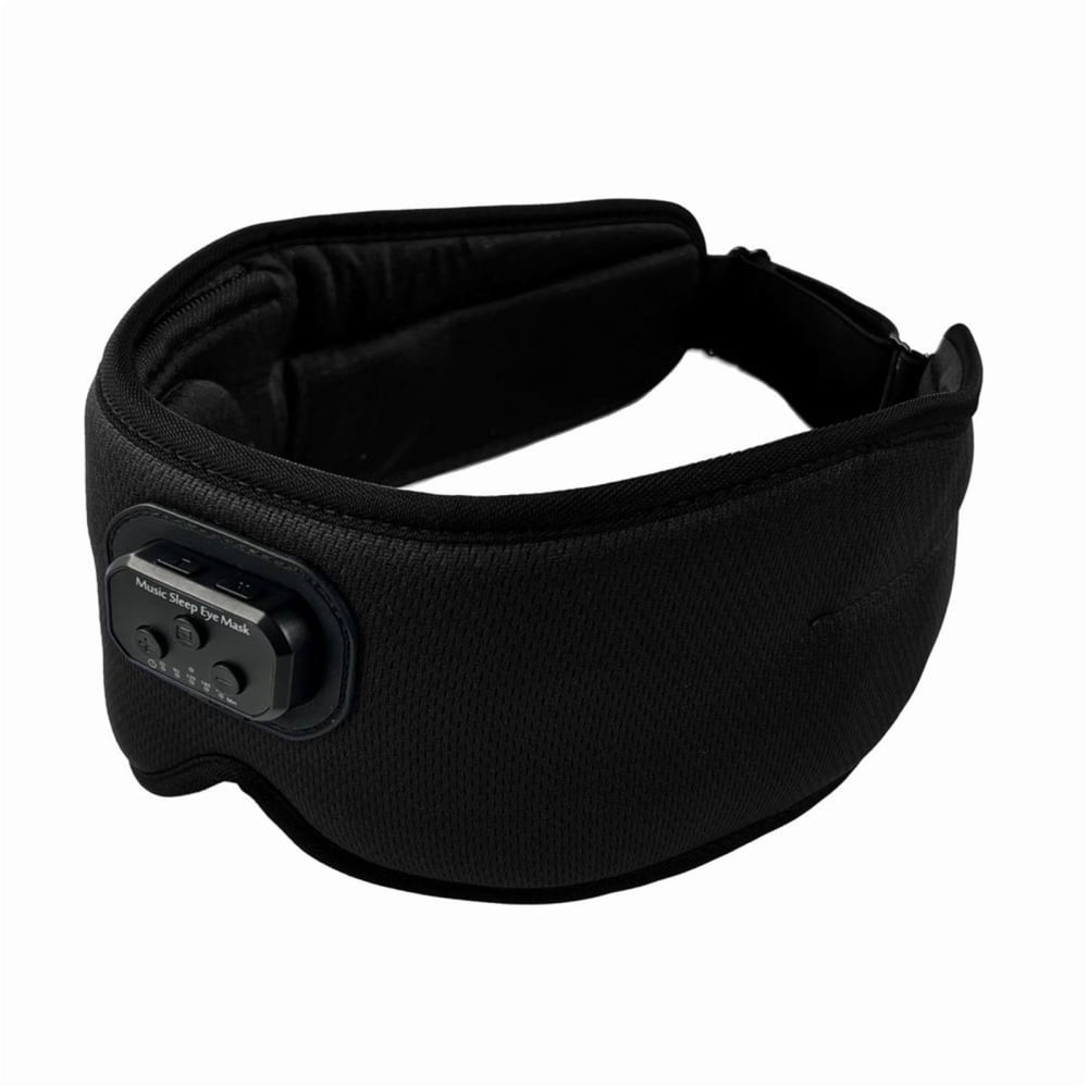 Sleep Headphones Sleeping Eye Mask with Bluetooth 5.2 Headphones White Noise Timer Setting for Side/Back Sleeper Travel Office Relax Black