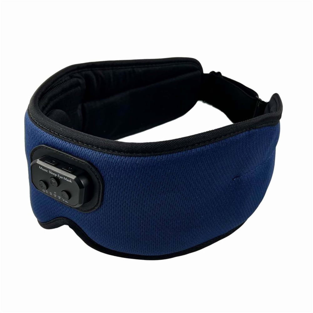 Sleep Headphones Sleeping Eye Mask with Bluetooth 5.2 Headphones White Noise Timer Setting for Side/Back Sleeper Travel Office Relax Blue