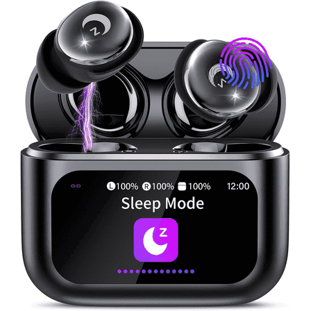 Sleep Earbuds Bluetooth 5.4 in Ear Smart Touch Screen Headphones, 48H Noise Cancelling Ear Buds with 5 EQ Modes, Mini Wireless Headphones Small Design for Side Sleepers, Clear Calls Earphones, IPX7