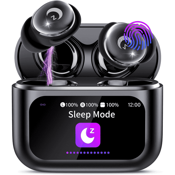 Sleep Earbuds Bluetooth 5.4 in Ear Smart Touch Screen Headphones, 48H Noise Cancelling Ear Buds with 5 EQ Modes, Mini Wireless Headphones Small Design for Side Sleepers, Clear Calls Earphones, IPX7