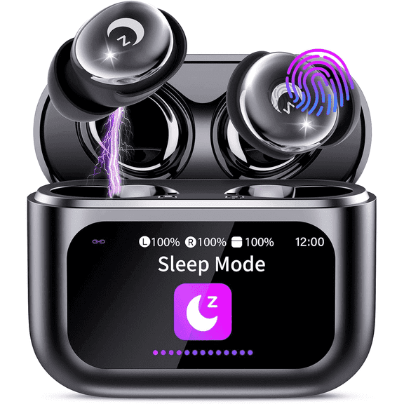 Sleep Earbuds Bluetooth 5.4 in Ear Smart Touch Screen Headphones, 48H Noise Cancelling Ear Buds with 5 EQ Modes, Mini Wireless Headphones Small Design for Side Sleepers, Clear Calls Earphones, IPX7