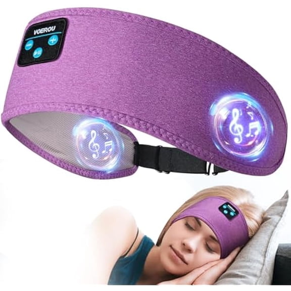 Sleep Headphones Wireless Bluetooth - Adjustable Headband Earbuds Washable Sleeping Headphones, Technology Gadgets for Side Sleepers, Workout, Jogging, Yoga, Travel, Meditation