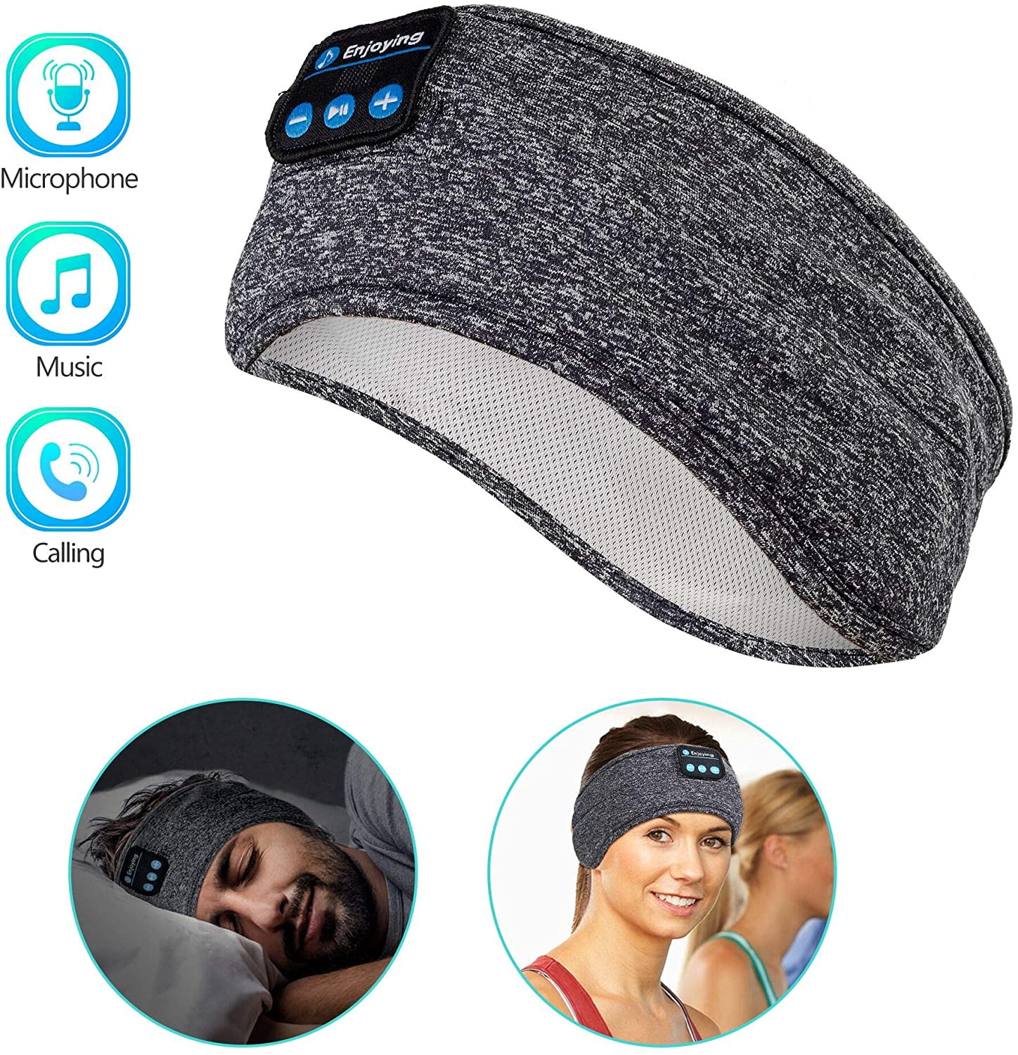 Ecouteur Sommeil，Casque sans Fil Bluetooth V5.0 Headband，Haut-parleurs  stéréo HD Ultra-Minces intégrés，Convient pour Dormir sur Le  côté/Sport/Yoga/Fitness/détente : : Sports et Loisirs