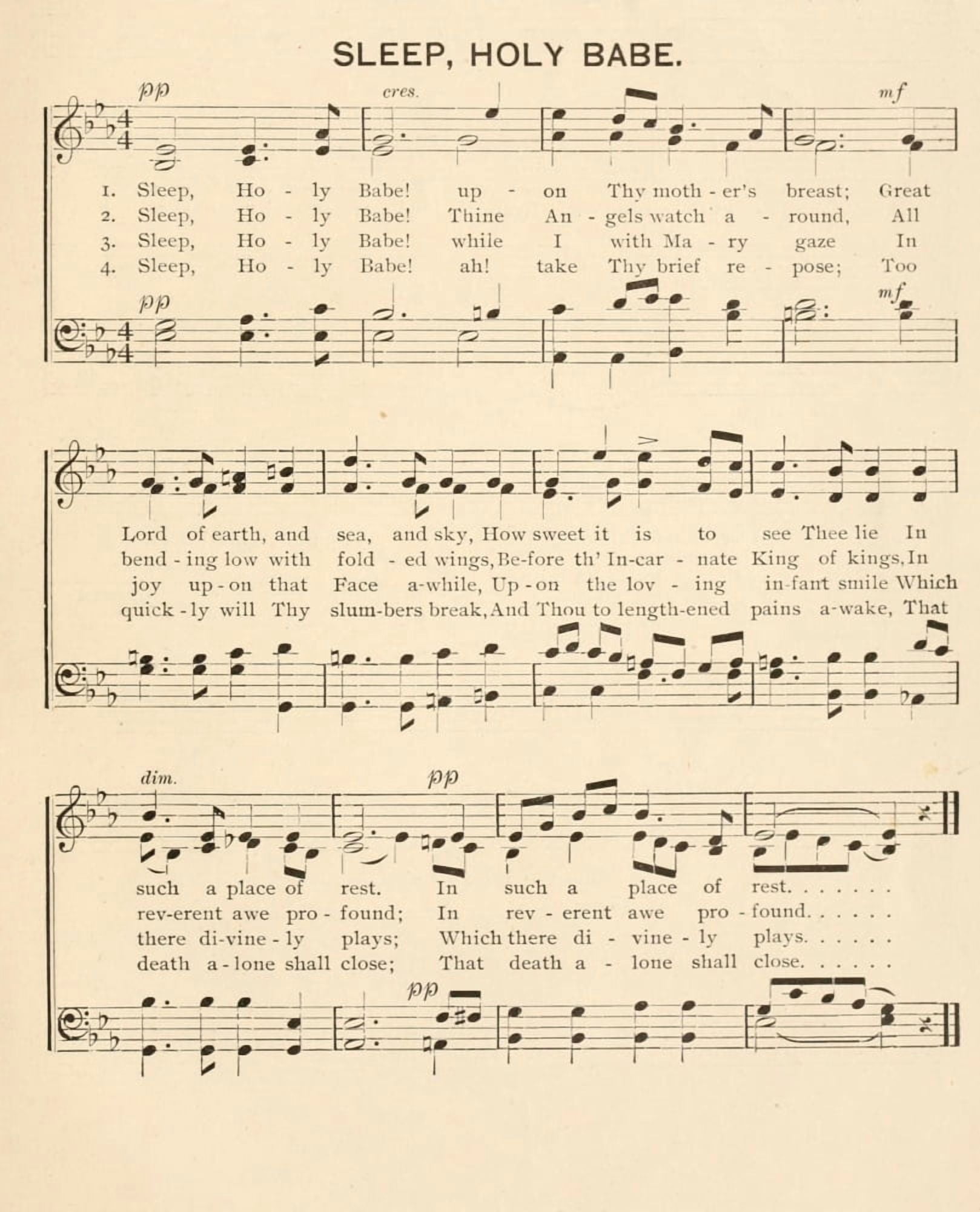 Sleep Holy Babe Christmas Carols Ancient & Modern 1897 Canvas Art - (18 x 24)