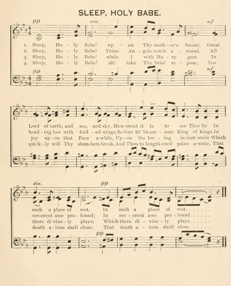 Sleep Holy Babe Christmas Carols Ancient & Modern 1897 Canvas Art - (24 x 36)