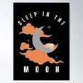 thumbnail image 1 of Sleep In The Moon Design Poster Wall Art, Modern Wall Decor, 16x24 UNFRAMED, 1 of 3