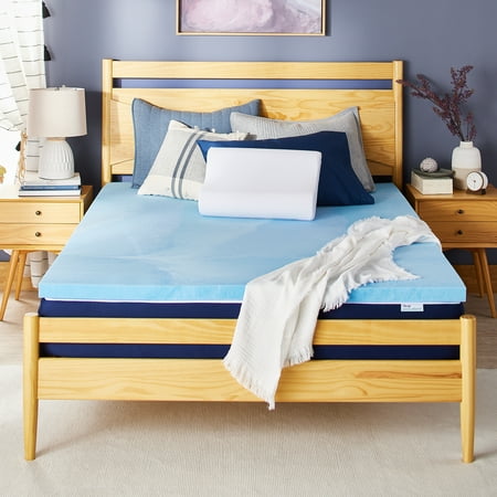 Sleep Innovations 2 Inch Gel Memory Foam Mattress Topper, California King, Cool Comfort