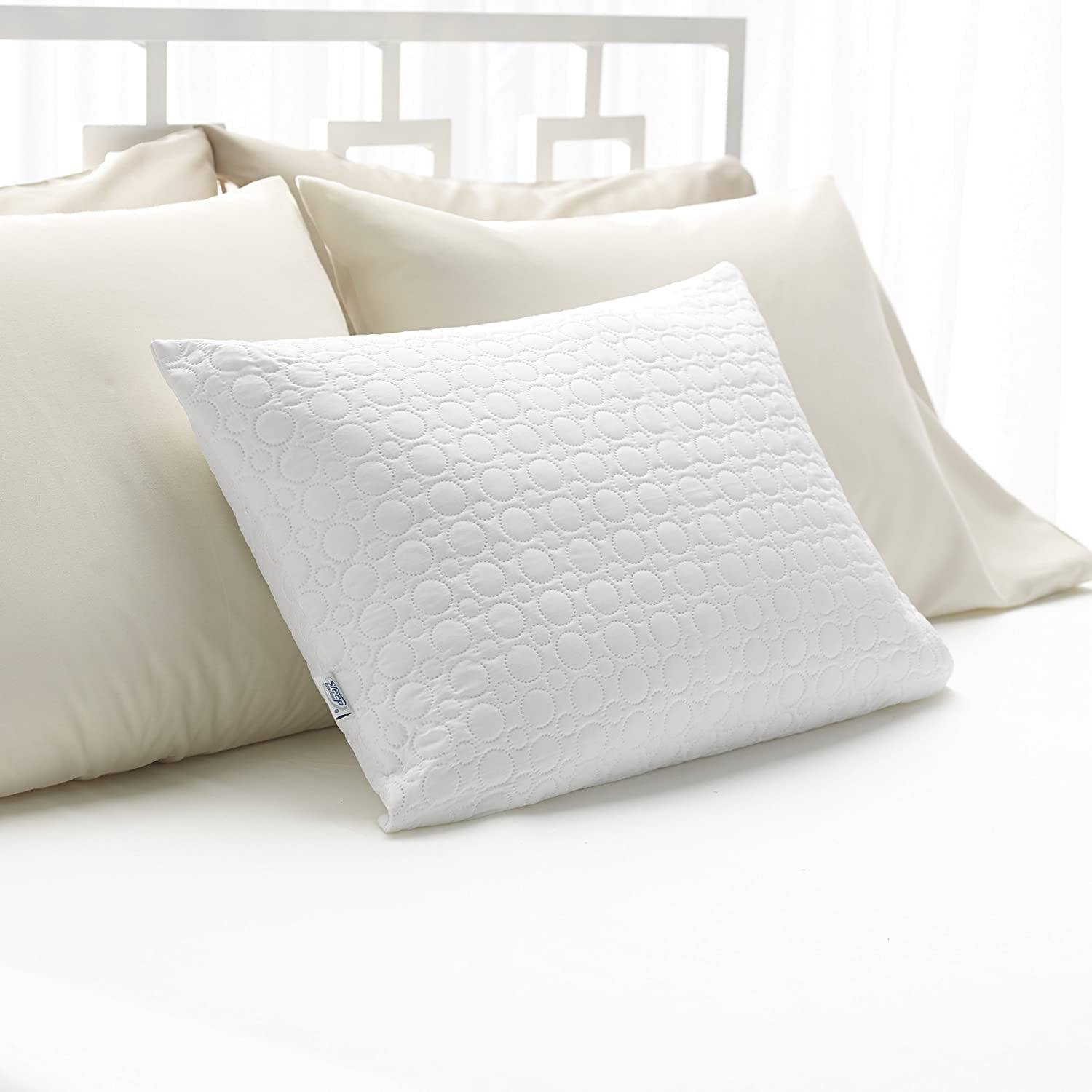 Standard White Quilted Memory Foam Micro-Cushion Pillow