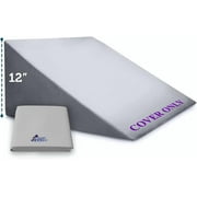 Sleep Jockey Pillow Cover for Bed Wedge - Ultrasoft Bamboo Wedge Pillow Case Cover with Zipper - Multiple Sizes to fit Most Sleep Wedges - Easy Care, Long Lasting (12", Light Gray)