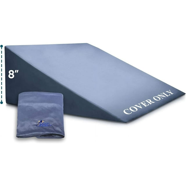 Sleep Jockey Pillow Cover for Bed Wedge - Ultrasoft Bamboo Wedge Pillow Case Cover with Zipper - Multiple Sizes to fit Most Sleep Wedges - Easy Care, Long Lasting (8", Ocean Mist)