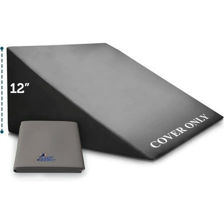 Sleep Jockey Pillow Cover for Bed Wedge - Ultrasoft Bamboo Wedge Pillow Case Cover with Zipper - Multiple Sizes to fit Most Sleep Wedges - Easy Care, Long Lasting (12", Dark Gray)