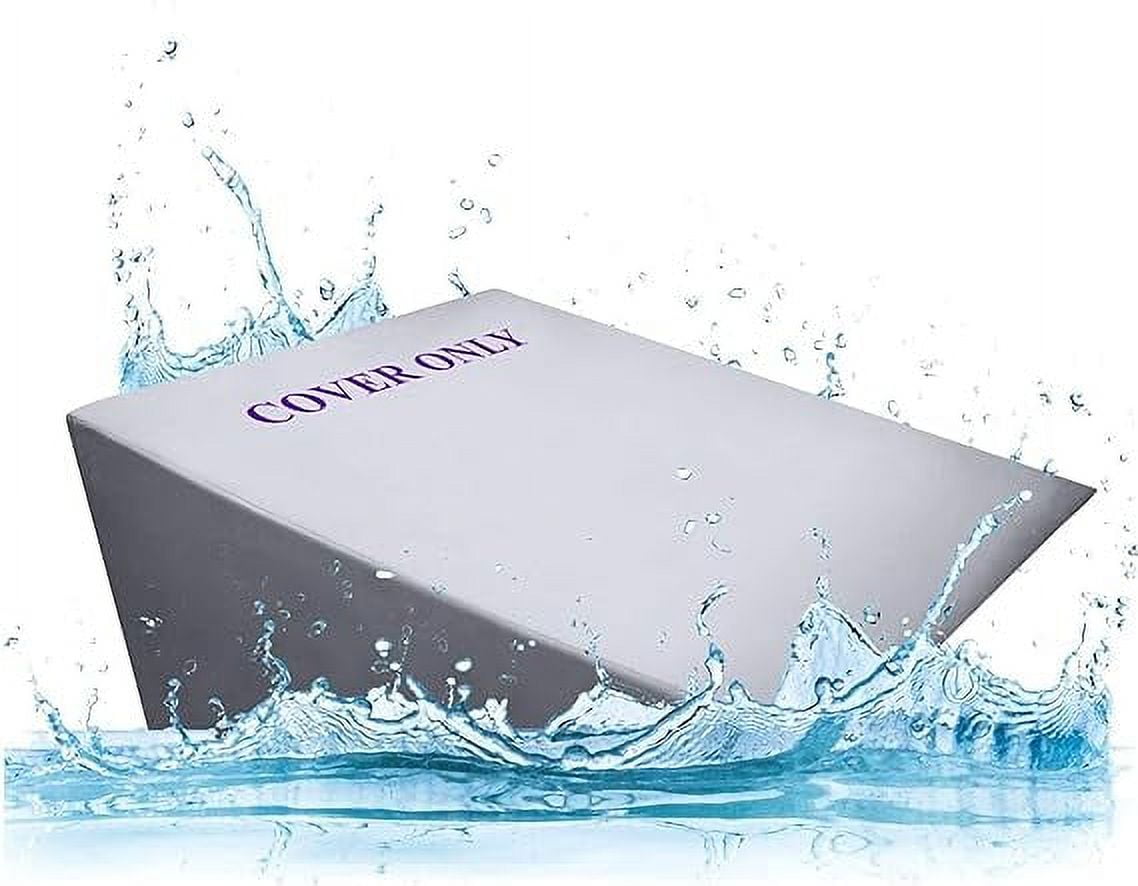 Sleep Jockey Waterproof Bed Wedge Pillow Cover - 25x24x12 - Ultrasoft Wedge Pillow Case Cover with Zipper - Fits Most Full Size Sleep Wedges - Easy Care and Long Lasting