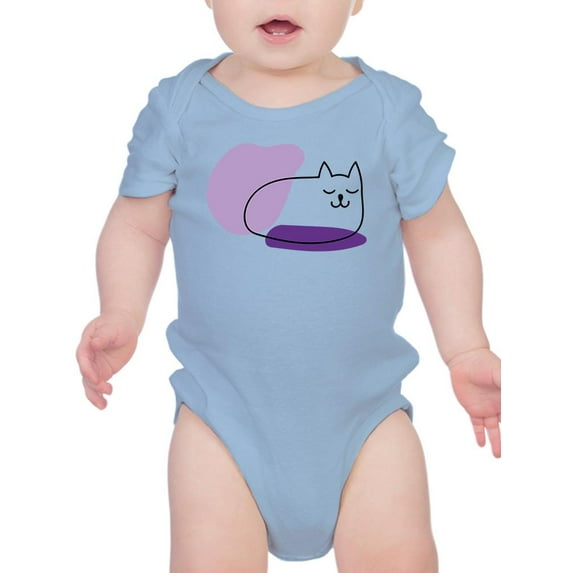 Sleep Kitten Lineart Bodysuit Infant -Image by Shutterstock, Newborn