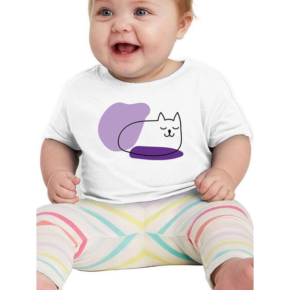 Sleep Kitten Lineart T-Shirt Infant -Image by Shutterstock, 24 Months