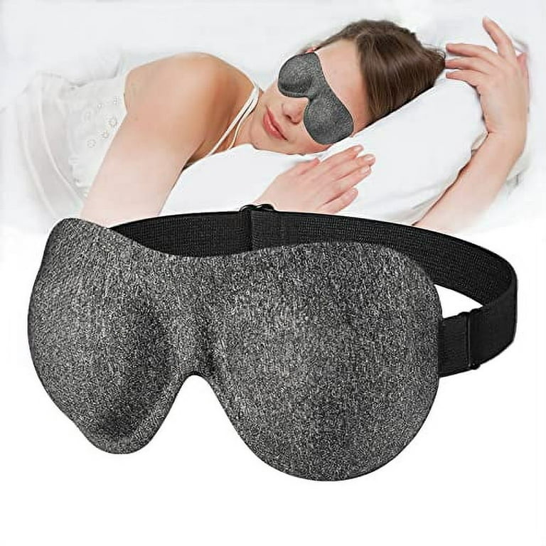 Sleep Mask, 100% Blackout 3D Contoured Sleeping Eye Mask, Upgraded Eyelash  Friendly Night Blindfold with Adjustable Strap, Lightweight Soft Eyeshade  for Women Men, Concave Cup Eye Cover for Travel Nap 