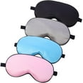 thumbnail image 1 of Sleep Mask 4 Pack, Silk Eye Sleeping Mask, Lightweight Comfortable Silk Eye Mask, 4 x Silk Sleep Eye Masks (Pink, Blue, Gray, Black) for Men & Women, 1 of 5