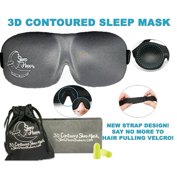 Sleep Mask Adjustable 3D Soft Eye Sleeping Mask for Travel, Spa, Naps, Airplane, Meditation, Eyeshade Masks for Kids Women Men, Travel Sleeping Blindfold Eye Cover