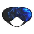 Sleep Mask Black Lion with Blue Flames Light Blocking Eye Masks for Sleep with Adjustable