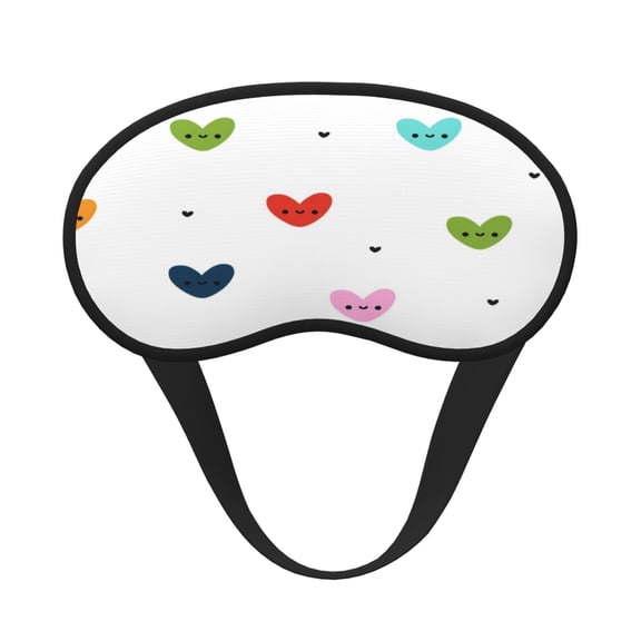 Sleep Mask Blackout Eye Masks With Elastic Band For Sleeping Eye Sleep Shade Cover Block Light Eliminate Fatigue Multicolored Heart-Shaped Cute Expression