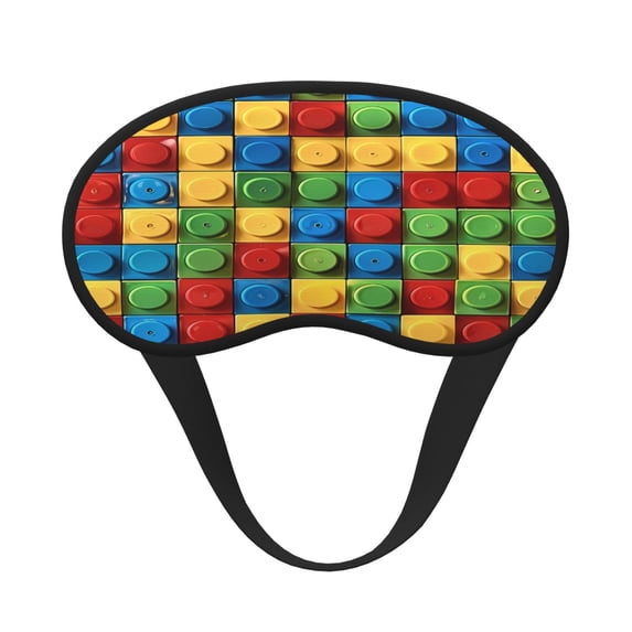 Sleep Mask Blackout Eye Masks With Elastic Band For Sleeping Eye Sleep Shade Cover Block Light Eliminate Fatigue Colorful Building Blocks (4)