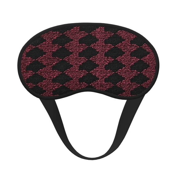 Sleep Mask Blackout Eye Masks With Elastic Band For Sleeping Eye Sleep Shade Cover Block Light Eliminate Fatigue Crimson Modern Houndstooth Texture_4