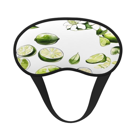 Sleep Mask Blackout Eye Masks With Elastic Band For Sleeping Eye Sleep Shade Cover Block Light Eliminate Fatigue Green Lemons And Slices