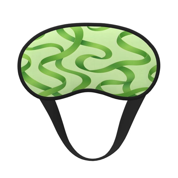 Sleep Mask Blackout Eye Masks With Elastic Band For Sleeping Eye Sleep Shade Cover Block Light Eliminate Fatigue Green Seamless Ribbon Pattern