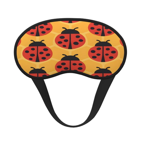 Sleep Mask Blackout Eye Masks With Elastic Band For Sleeping Eye Sleep Shade Cover Block Light Eliminate Fatigue Ladybug On An Orange Background