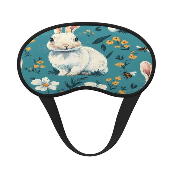 Sleep Mask Blackout Eye Masks With Elastic Band For Sleeping Eye Sleep Shade Cover Block Light Eliminate Fatigue Rabbits And Flowers