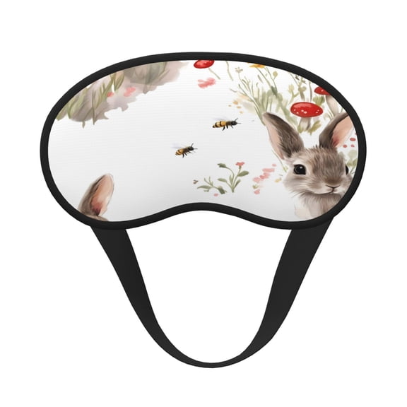 Sleep Mask Blackout Eye Masks With Elastic Band For Sleeping Eye Sleep Shade Cover Block Light Eliminate Fatigue Rabbits And Mushrooms