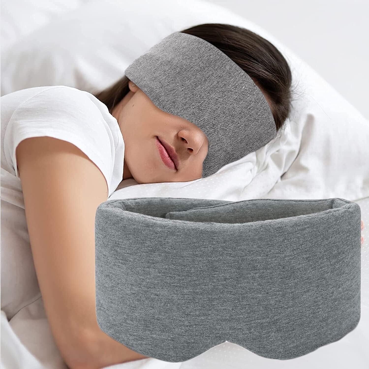 Sleep Mask Blackout With Ear Muffs For Sleeping Blue Hibermate Luxury