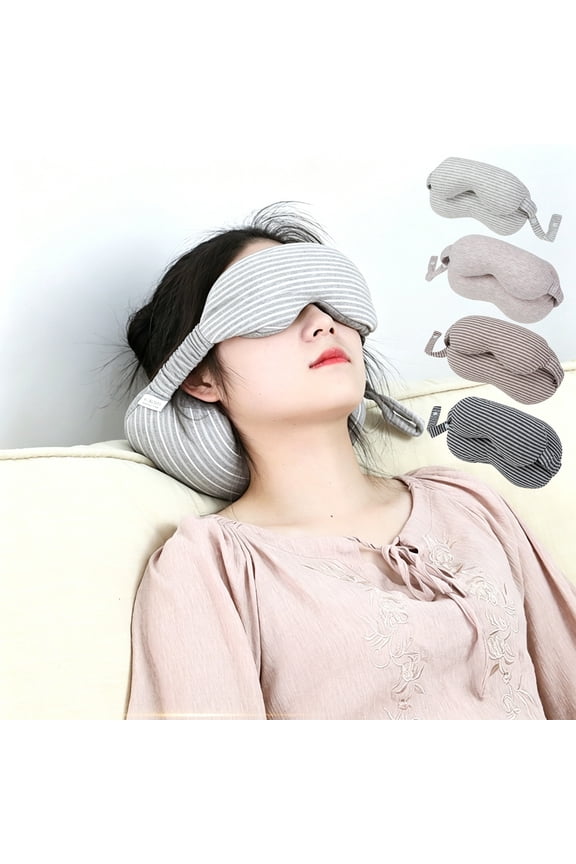 Sleep Mask Eye Mask Memory Foam Pillows Travel Neck Pillow Office Nap Mask 2-in-1 U-Shaped Travel Pillow with Eye Mask Gray by Xuniizn