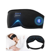 Sleep Mask with Headphones Bluetooth 5.2 Wireless, 3D Eye Mask for Sleeping Built-in HD Music, Microphone for Calls, Sleep Headphones for Side Sleepers Travel Yoga Meditation
