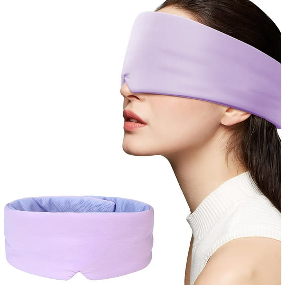 Sleep Mask for Side Sleepers,Dual-Sided All-Season Eye Mask for Sleeping,Light Blocking Sleep Mask for Women Man,Eye Cover with Adjustable Velcro for Travel,Nap,Yoga,Purple