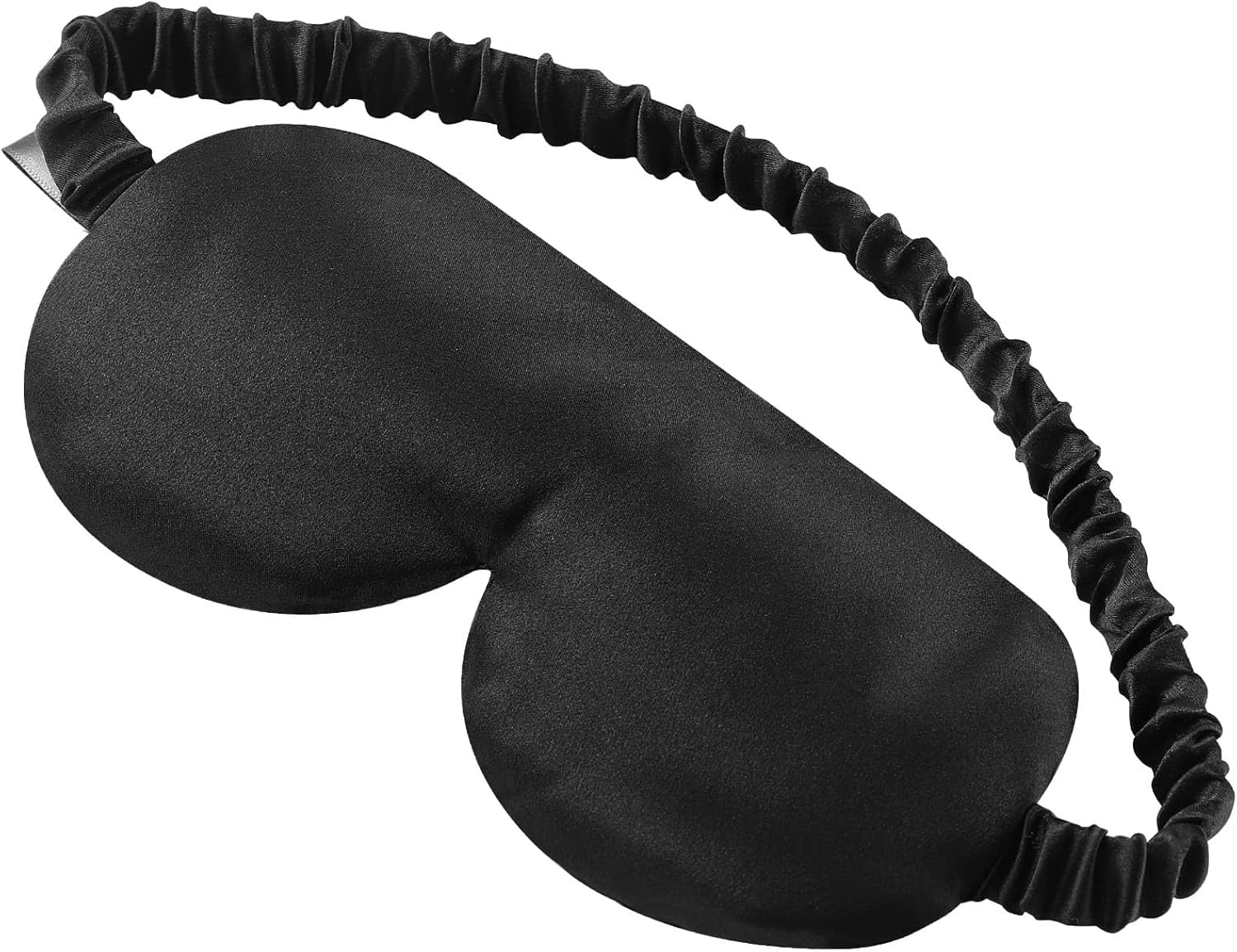 Sleep Mask with Silk-Covered Headband for Hair Care, Silk Eye Mask Comfortable Scrunchy Band Over Ears Non-Adjustable Elastic Strap (Thick, Luxury 22 Momme)
