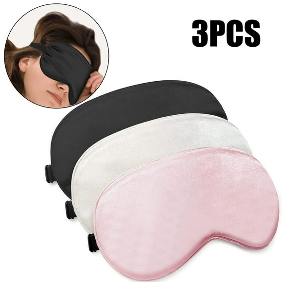 Sleep Mask, Super Soft Eye Masks with Adjustable Strap, Lightweight Comfortable Blindfold,Perfect Blocks Light for Men Women (1 Black 1 Gray 1 Pink)