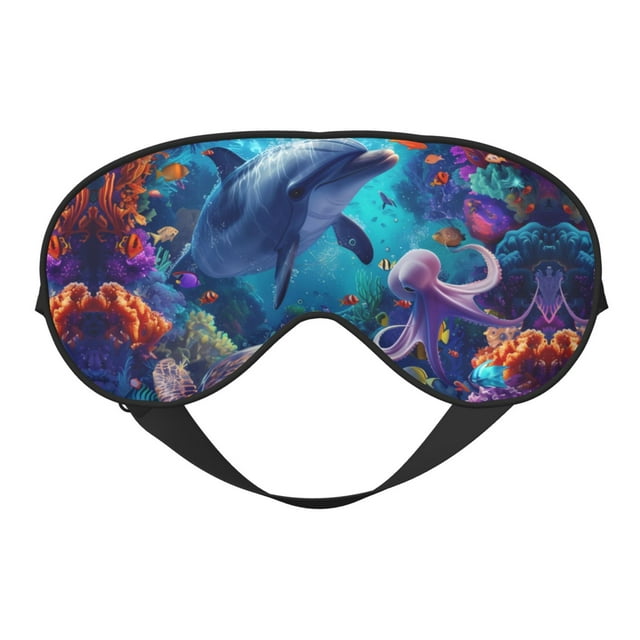 Sleep Mask Underwater Turtle Dolphin Octopus Light Blocking Eye Masks