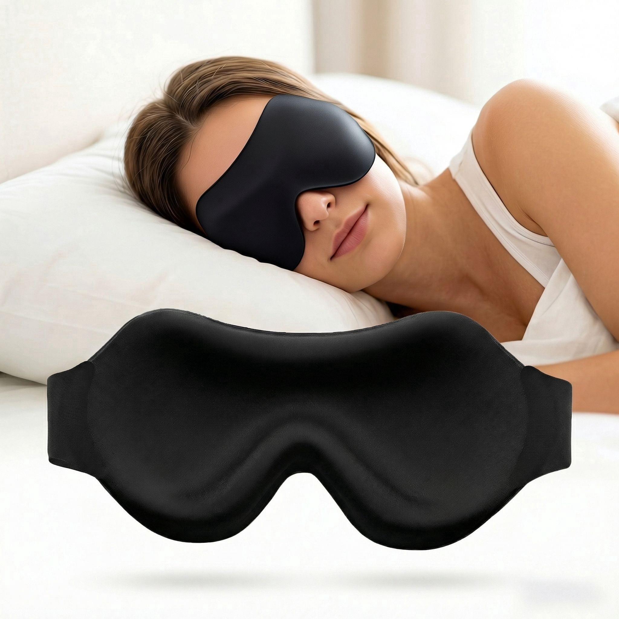 Sleep Mask for Sleeping, Comfortable Eye Cover with Hollow Nose Bridge ...