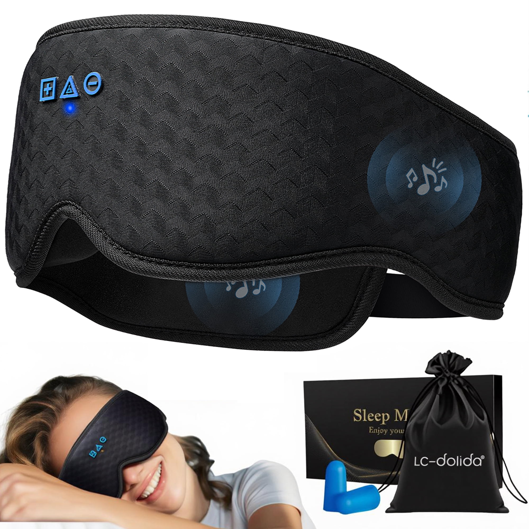 Sleep Mask with Bluetooth 5.4 Headphones FACEMOON Detachable 3D Eye Cover, Zero Eye Pressure