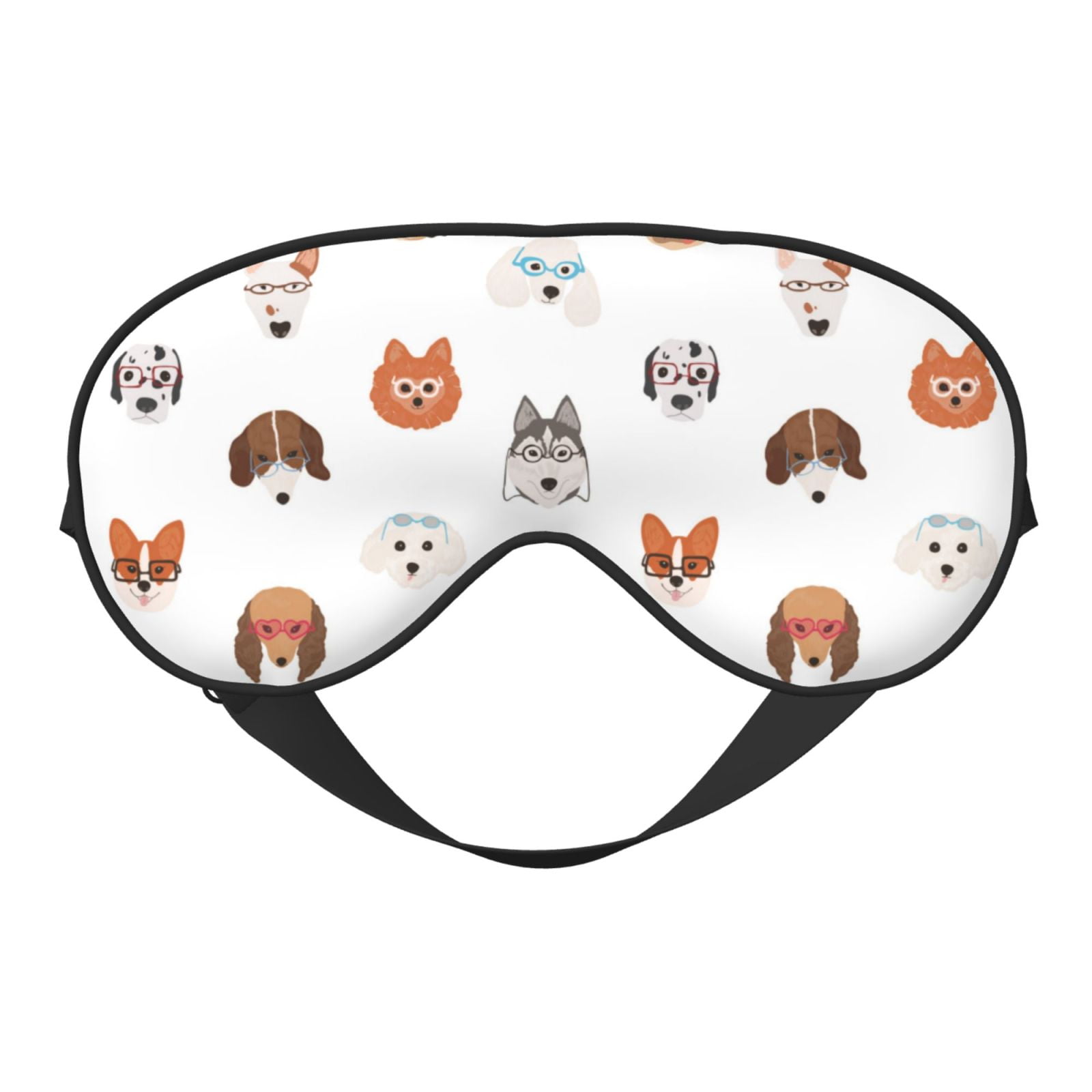 Sleep Masks for Women Men, Cute Dog Puppy Glasses Blackout Eye Masks ...