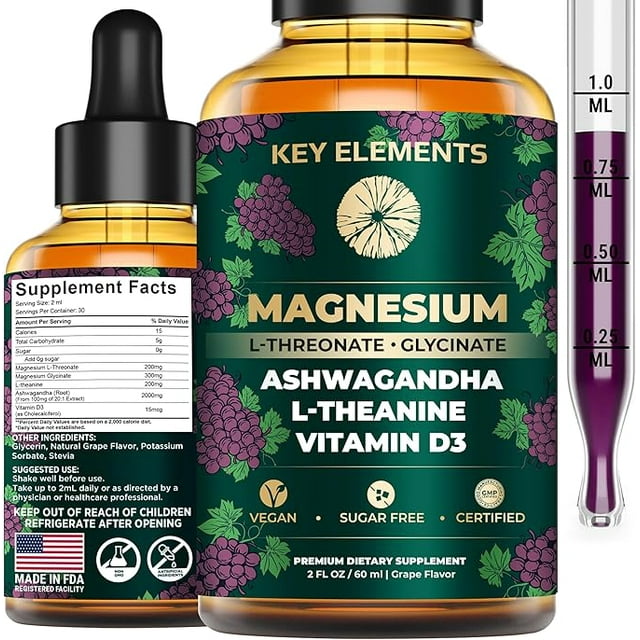 Magnesium Glycinate And L-theanine For Sleep [Sleep, Mood, Calm] Liquid Magnesium L-Threonate with Magnesium