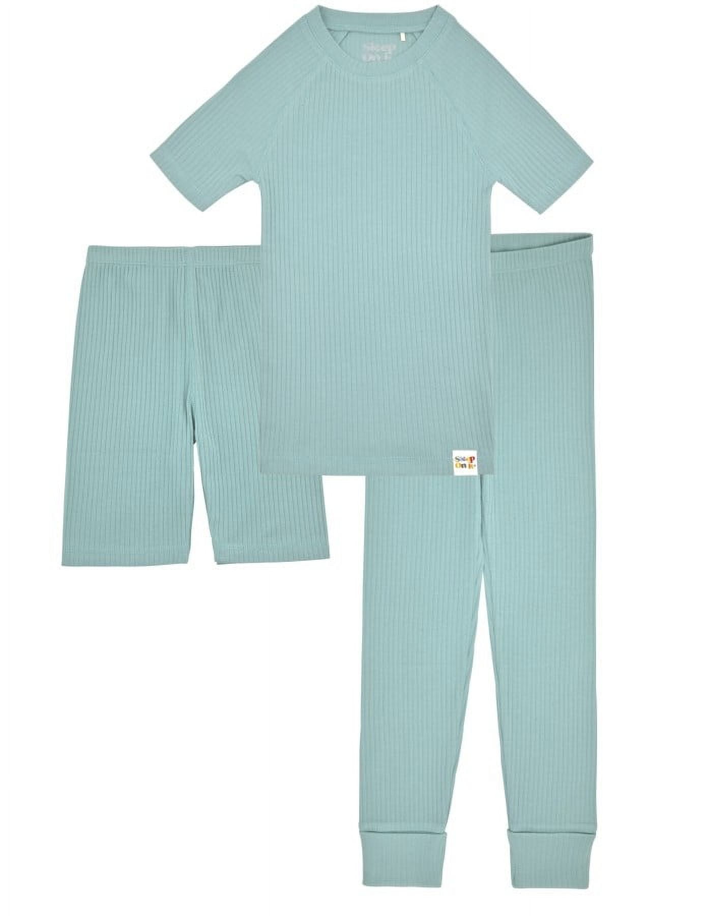 4-Piece 100% Organic Cotton Rib Knit Pajama Sets for Boys & Girls, Pin –  Sleep On It Kids