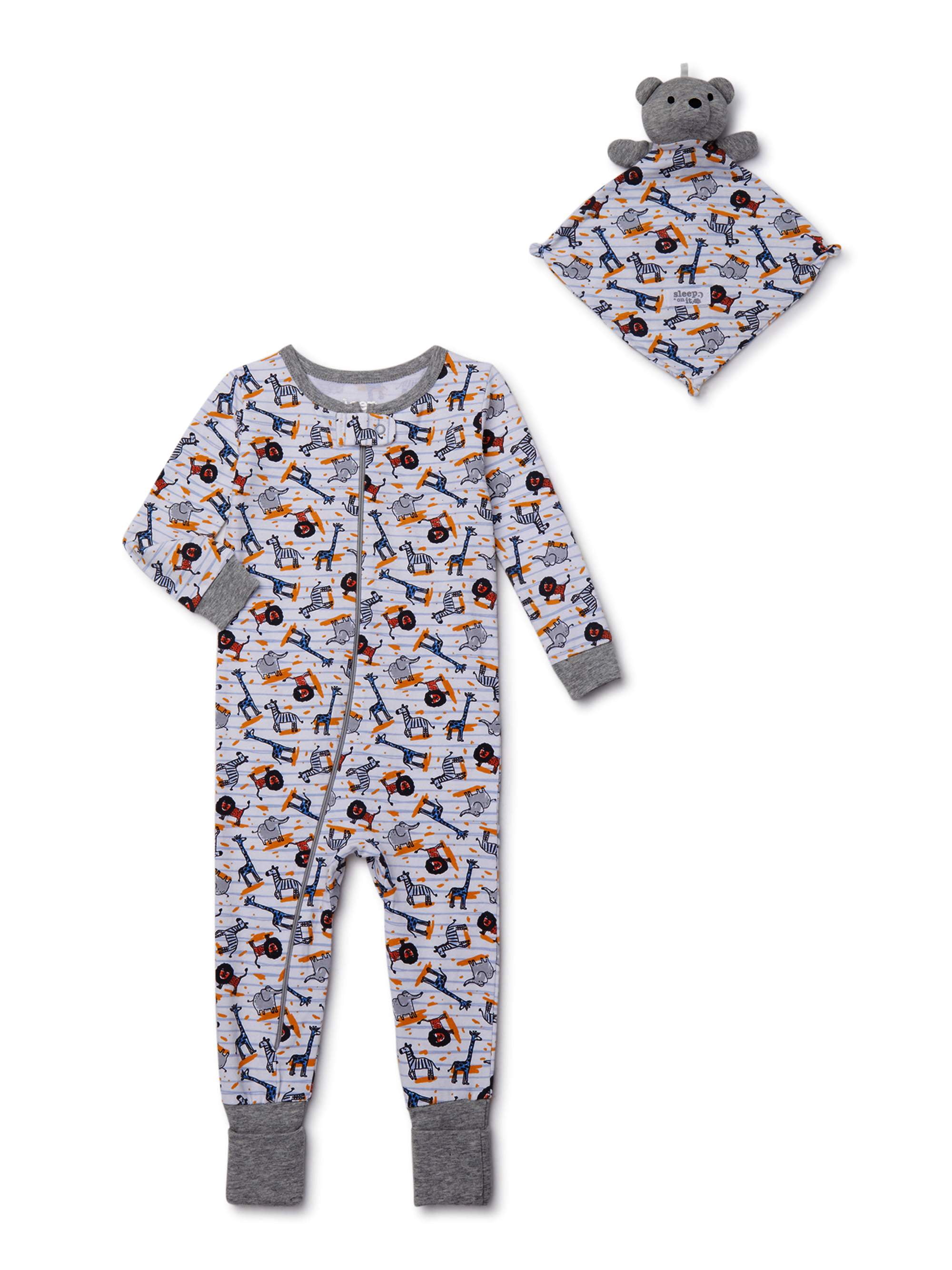 Boys Christmas Pajamas Blanket Sleeper One Piece Emoji Santa Feet Zips Size  4-5