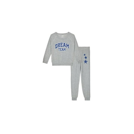 Sleep On It Boys 2-Piece Hacci Pajama Sets, Dream Team, Gray Pajama Sets for Boys, Size S (6/7)